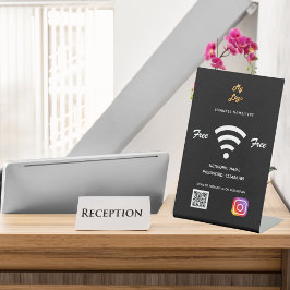 Logotipo de empresa wifi qr código instagram preto