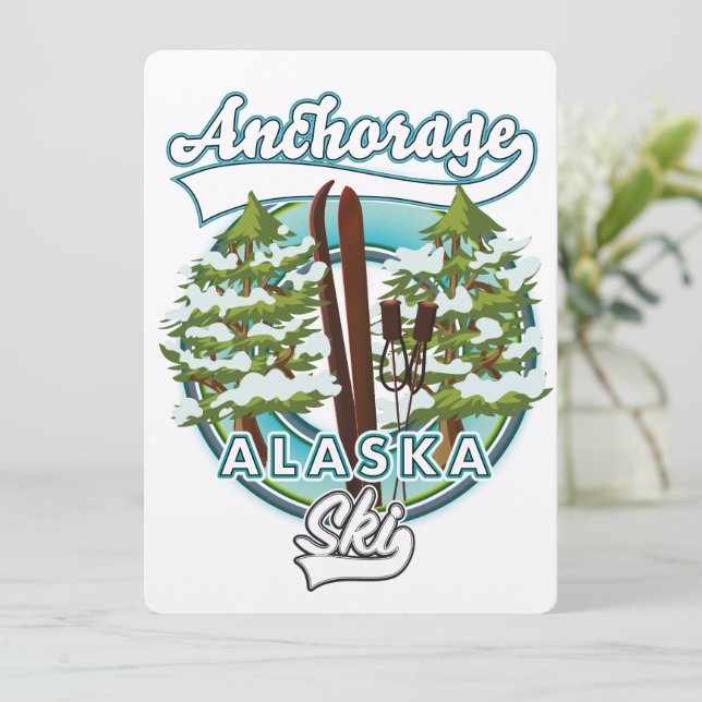 logotipo de esqui Anchorage Alaska (Em pé/Frente)