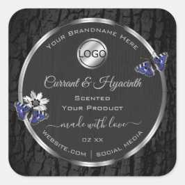 Logotipo de etiquetas de produto de quadro prata d