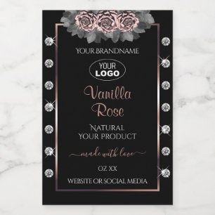 Logotipo de etiquetas de produto Dourado com Rosa