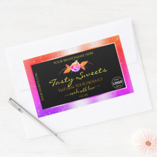 Logotipo de etiquetas de produto preto colorido fl