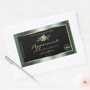 Logotipo de etiquetas de produto preto com quadro