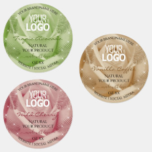 Logotipo de etiquetas de produto verde vermelho-cl