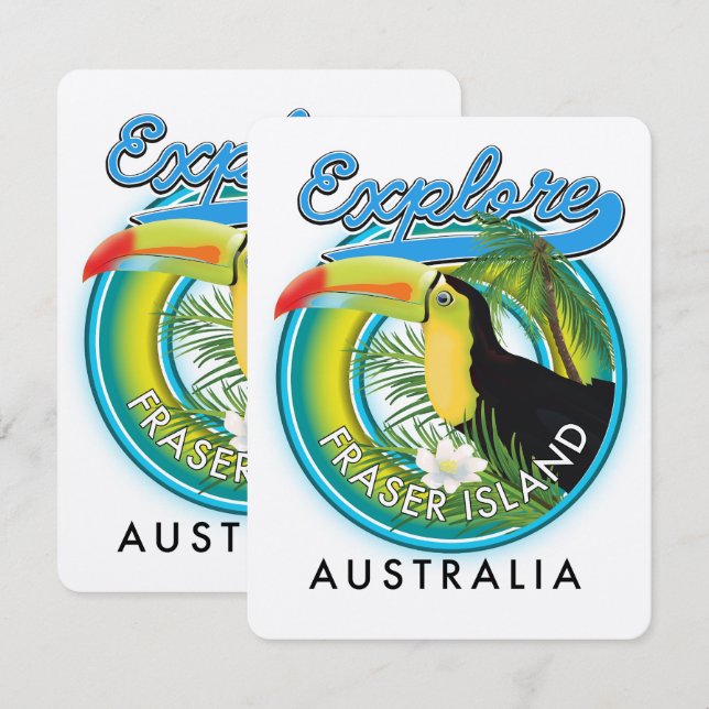logotipo de exploração da Ilha Fraser Austrália (Frente/Verso)