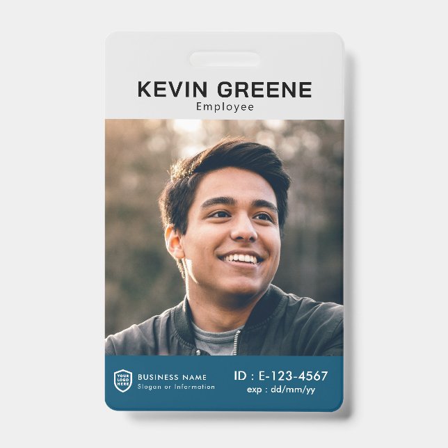 Logotipo de ID de empresa | Crachá de Funcionarios (Frente)