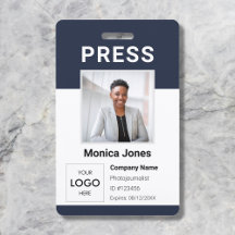 Logotipo de Imprensa Foto Profissional Crachá