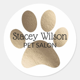 Logotipo de impressão Dourado na etiqueta branca d