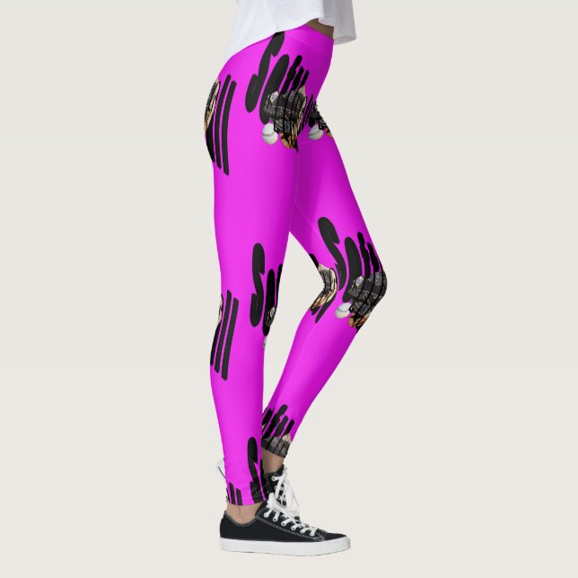 Logotipo de Luvas de Softball, Leggings Magenta Da (Direita)