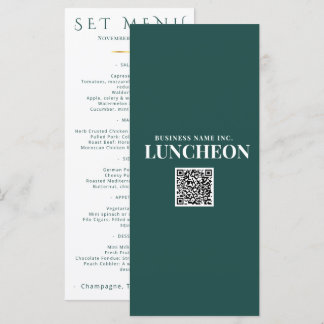Logotipo de Menu de Evento Teal Elegante Casamento