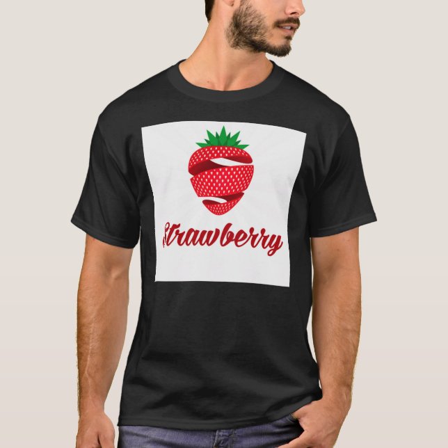 Logotipo de Morango Vermelho, Camisa Essencial (Frente)