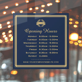 Logotipo de negócios de horário de abertura clássi