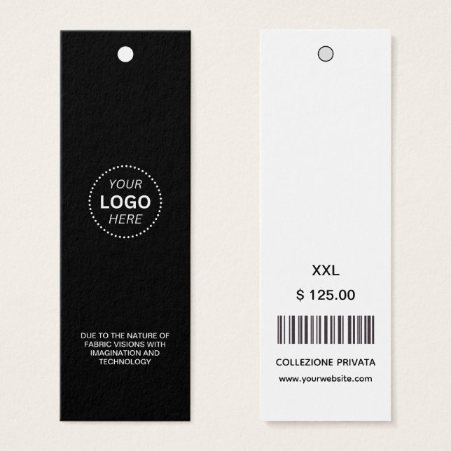 Logotipo de negócios moderno código de barras etiq (Frente & Verso)
