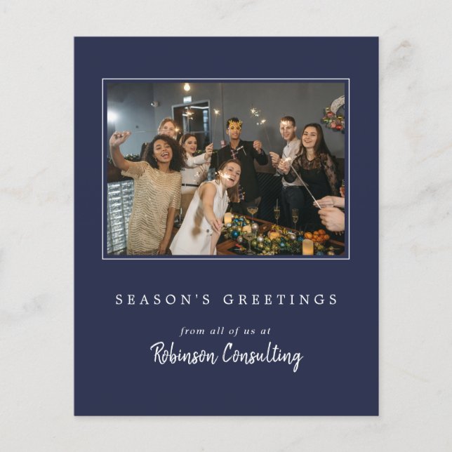 Logotipo de Negócios Orçamento Natal Moderno Foto  (Frente)