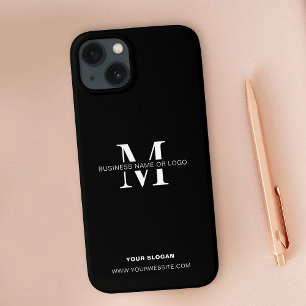 Logotipo de negócios preto minimalista monograma