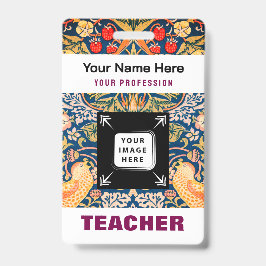 Logotipo de Nome de Professor Personalizado Crachá