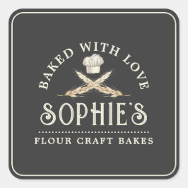 Logotipo de padeiro clássico Etiqueta de produto P