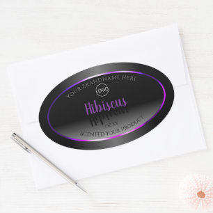 Logotipo de quadro rosa roxo Etiquetas de produto 
