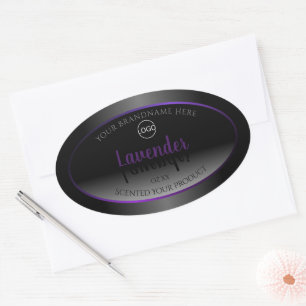 Logotipo de quadro roxo da etiqueta do produto pre