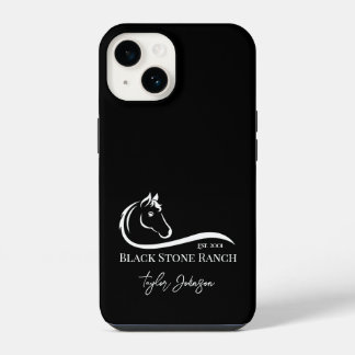 logotipo de rancho de cavalos marca de estábulo eq