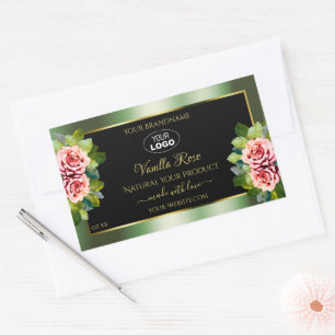 Logotipo de rosca rosa com etiquetas de produto pr