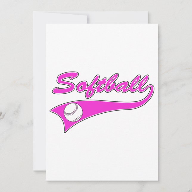 logotipo de texto do script do softball rosa (Frente)
