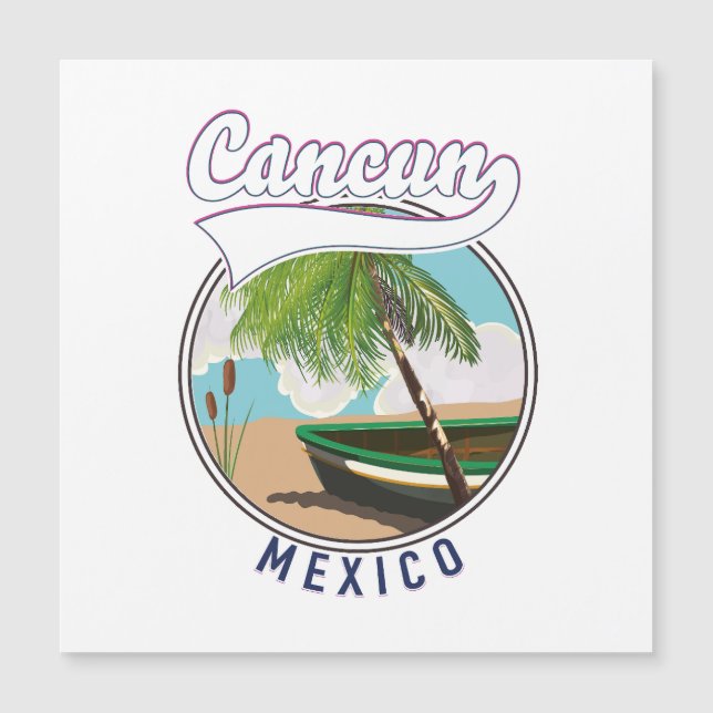 logotipo de viagem de praia Cancun México (Frente)