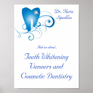 Logotipo Dentista do Dentista Poster Tooth Roda Az