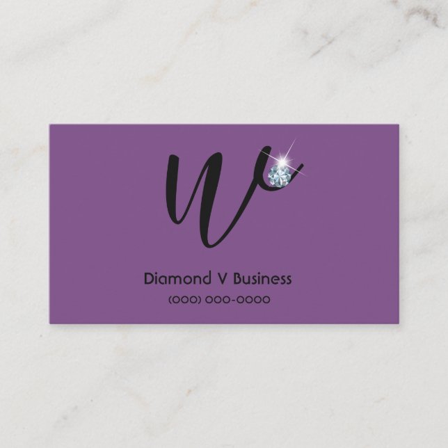 Logotipo Diamante Rhinestone Cartões de visitas in (Frente)