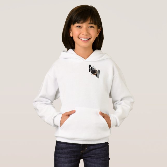Logotipo Dimensionado Sofball Girls Fleece Hoodie (Frente Completa)