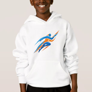 Logotipo Dinâmico de Corredor Azul Laranja Velocid