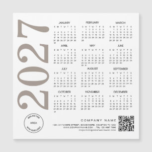 Logotipo do Calendário 2027 Código QR Neutro Bege