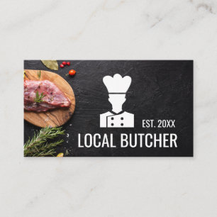 Logotipo do Chef Butcher Bife na Cartão de visit