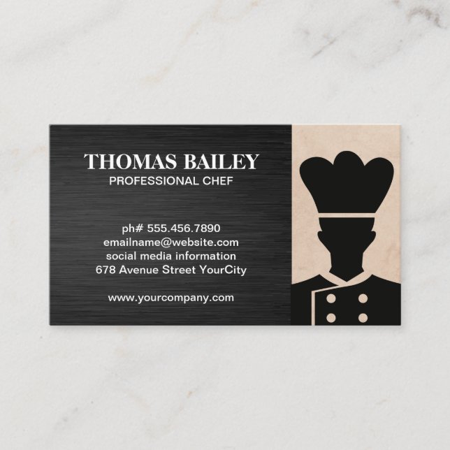 Logotipo do Chef | Cartão de visita do proprietári (Frente)