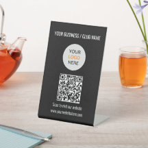 Logotipo do Código QR Sinal de Pedestal Preto do S