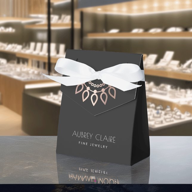 Logotipo do colar Dourado rosa | Caixa do Designer (Criador carregado)