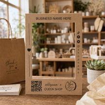 Logotipo do Negócio de Papel Kraft Código QR Mídia