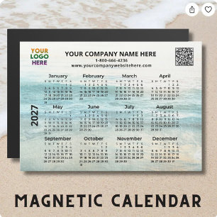 Logotipo do nome comercial 2026 QR Magnet calendár