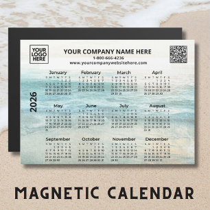 Logotipo do nome comercial 2026 QR Magnet calendár