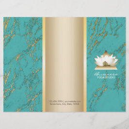 Logotipo do Yoga Lotus Dourado e Tirqipose Marble 