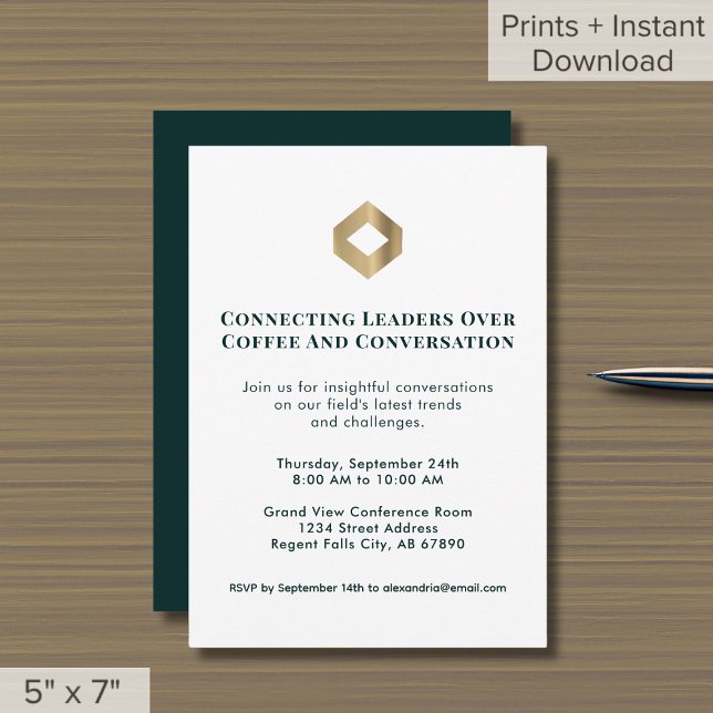 Logotipo Dourado de Convite para Evento de Rede (Criador carregado)