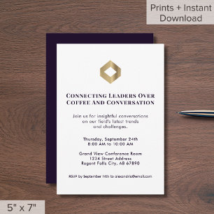 Logotipo Dourado de Convite para Evento de Rede