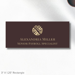 Logotipo Dourado do Nome de etiqueta para funcioná