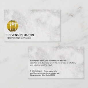 Logotipo Dourado do Utensls Cartão de visita de