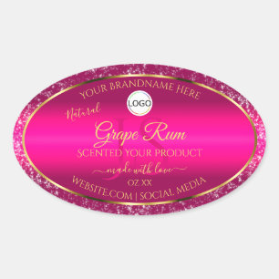 Logotipo Dourado rosa e iniciais Etiquetas de prod