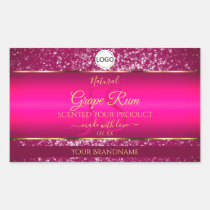 Logotipo Dourado rosa e iniciais Etiquetas de prod