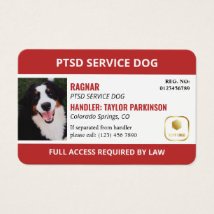 Logotipo e ID de foto do Red White Service Dog
