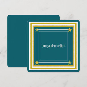 Logotipo Elegante, Foto e Estrelas, Parabéns Teal