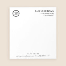 Logotipo Empresarial Bloco de Notas Branco Minimal