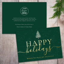 Logotipo Empresarial Elegante Feliz Férias Verde e