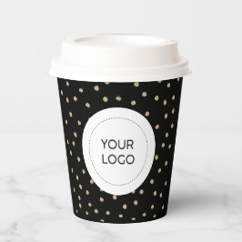 Logotipo Empresarial Mínimo Dourado Preto Simples